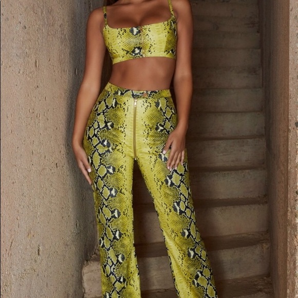 Oh Polly Snake Print Pant Set 